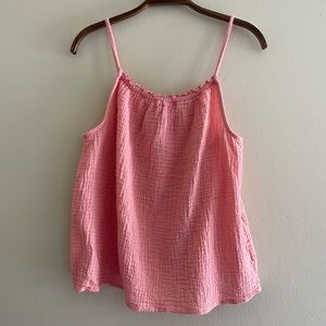Arizona Cotton Ruffled Pink Tank Top